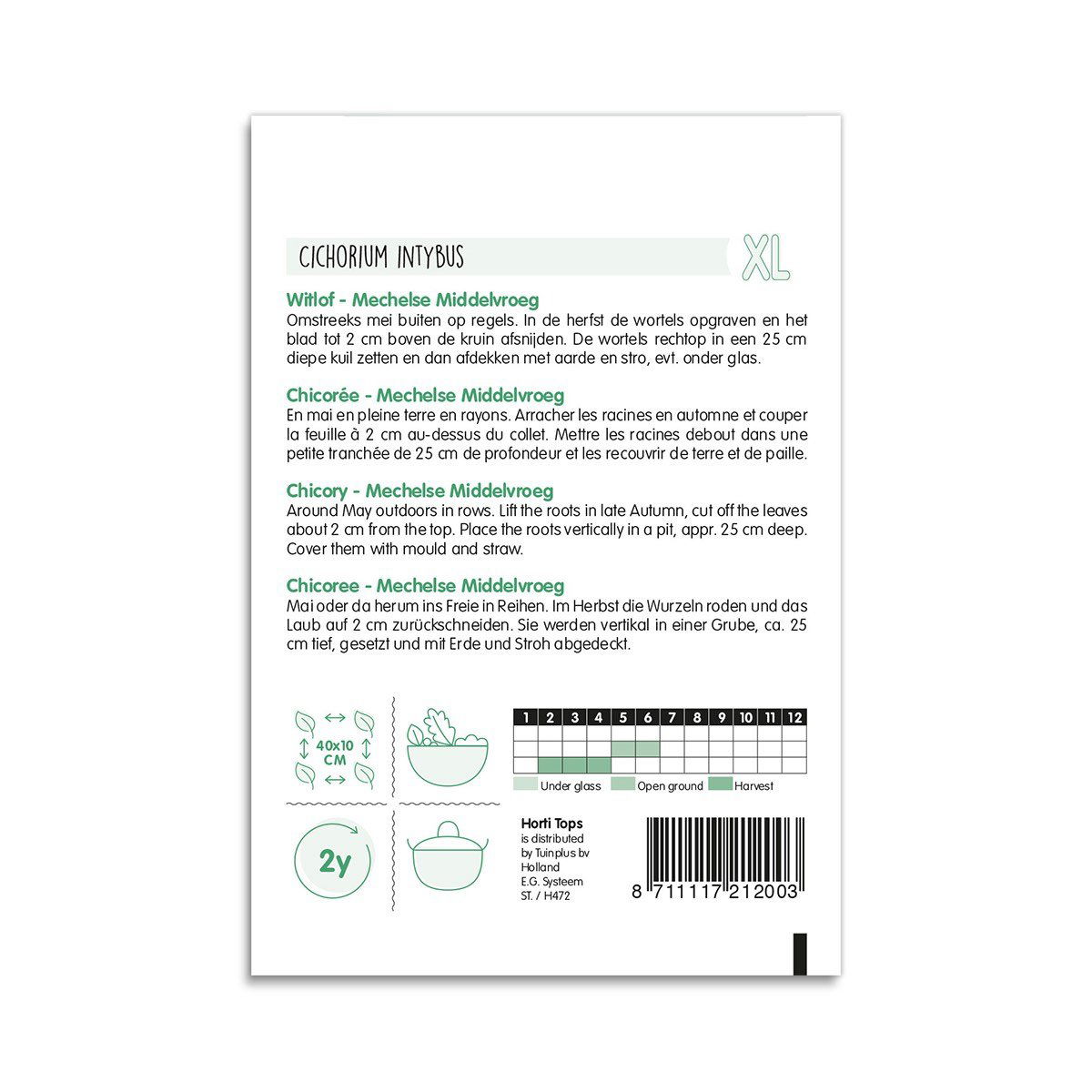 Pose med cikoriefrø Mechelse Middeltidlig fra Horti Tops