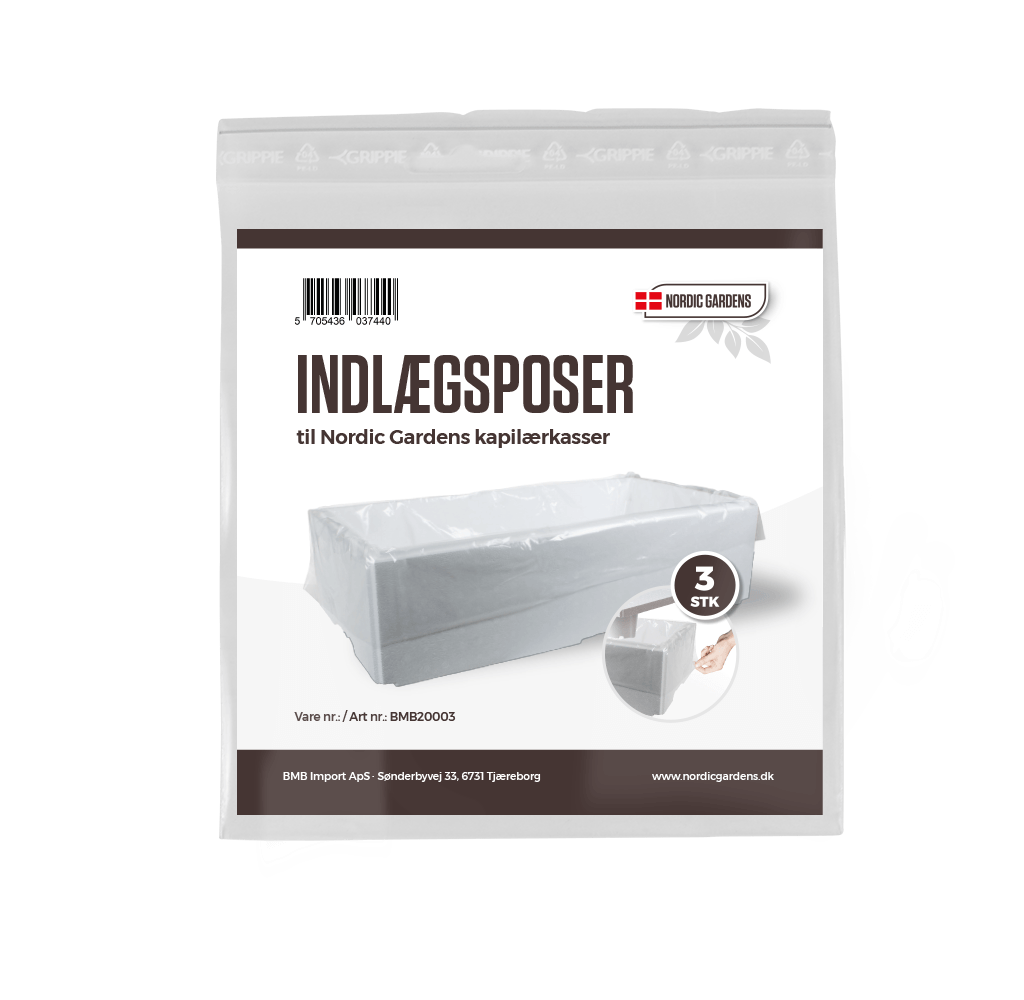 Pakke med 3 indlægposer til Nordic Gardens kapilærkasser