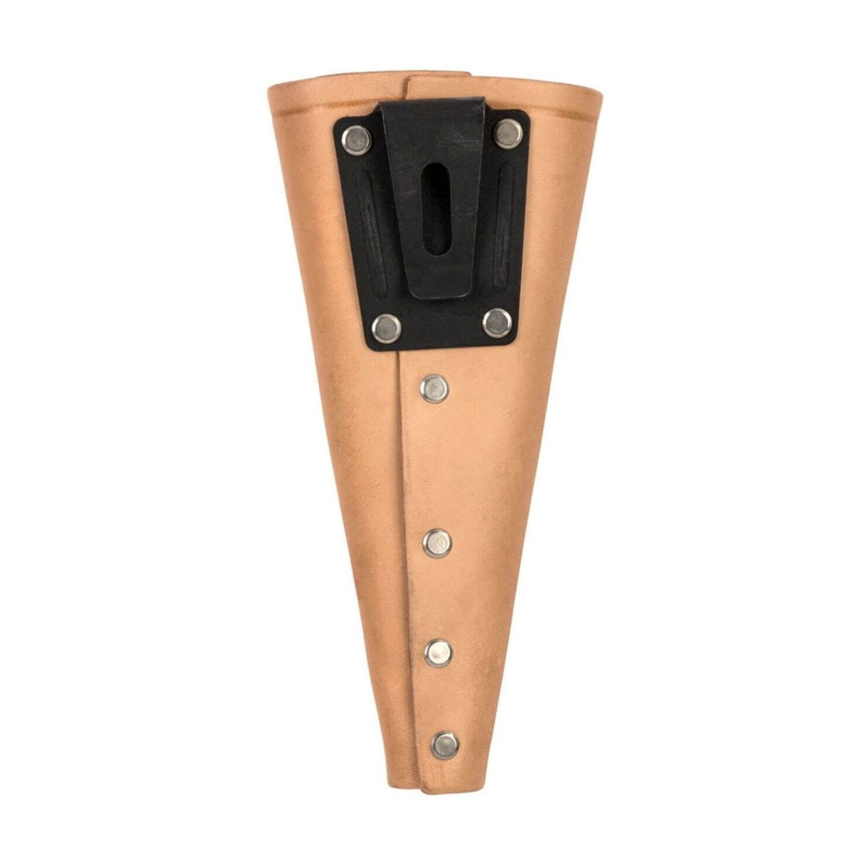Brunt læderhylster til kniv med sort bælteclip