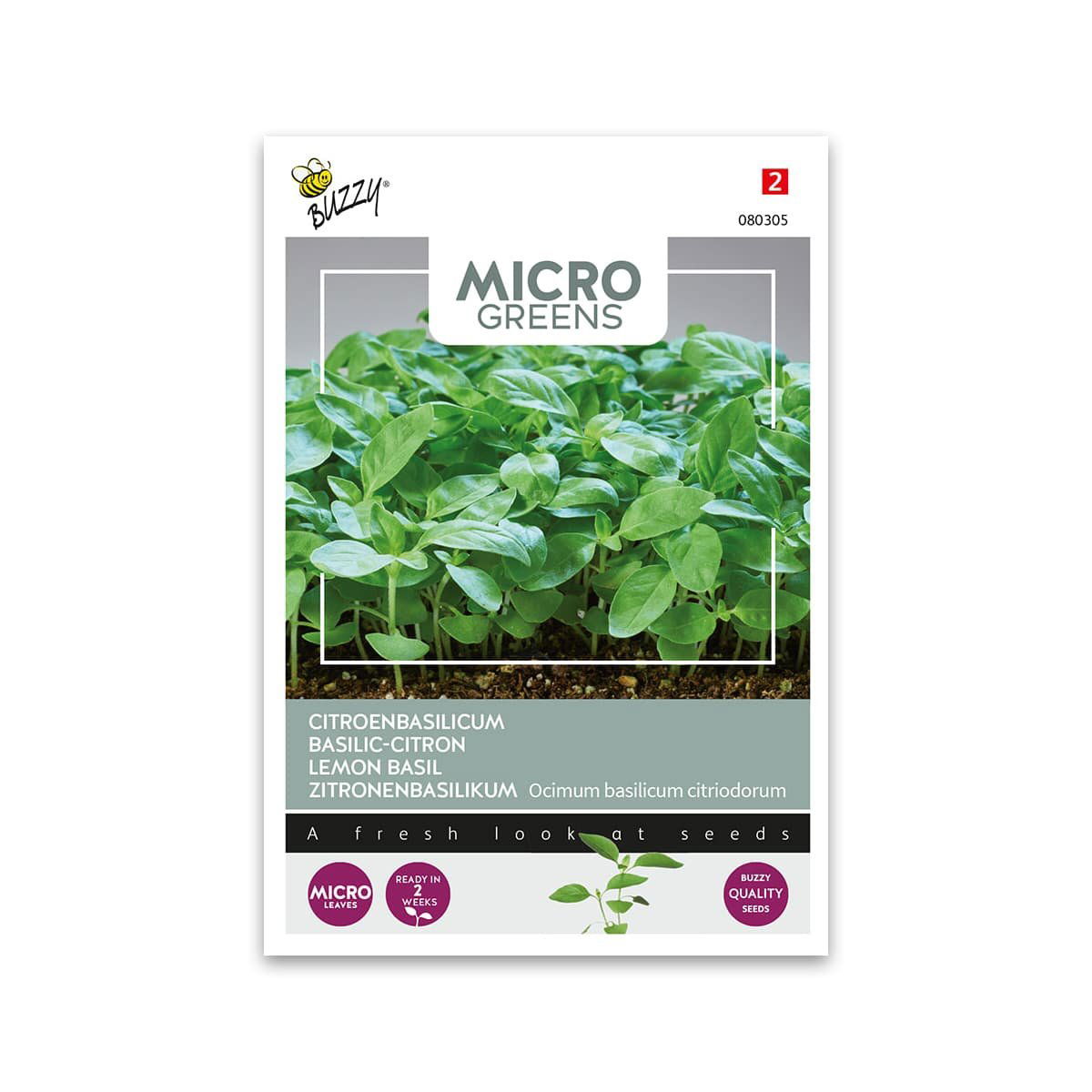 Pose med mikrogrønt citronbasilikum frø