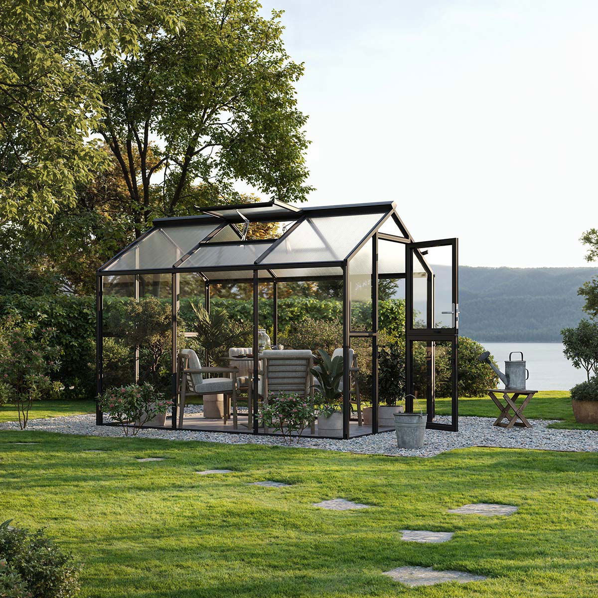 Drivhus - Model Galant III, ESG + HKP, Antracitgrå