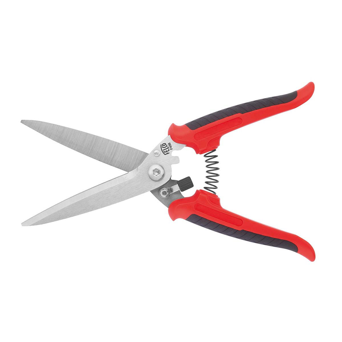 Rød havesaks med fjeder og lange blade