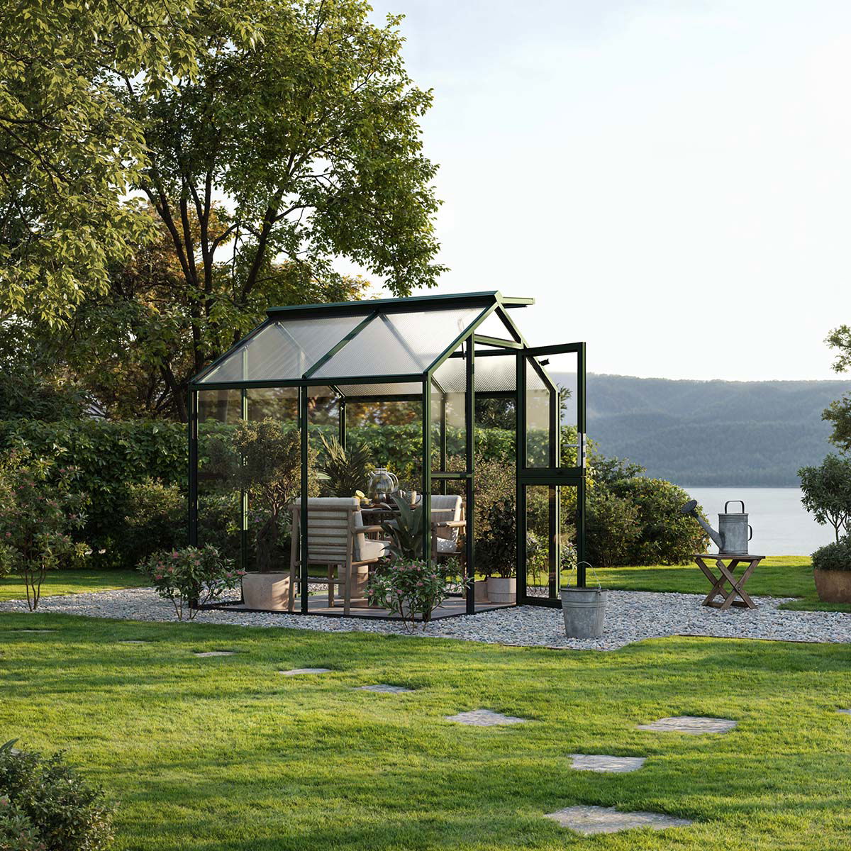 Drivhus - Model Galant II, ESG + HKP, Grangrøn