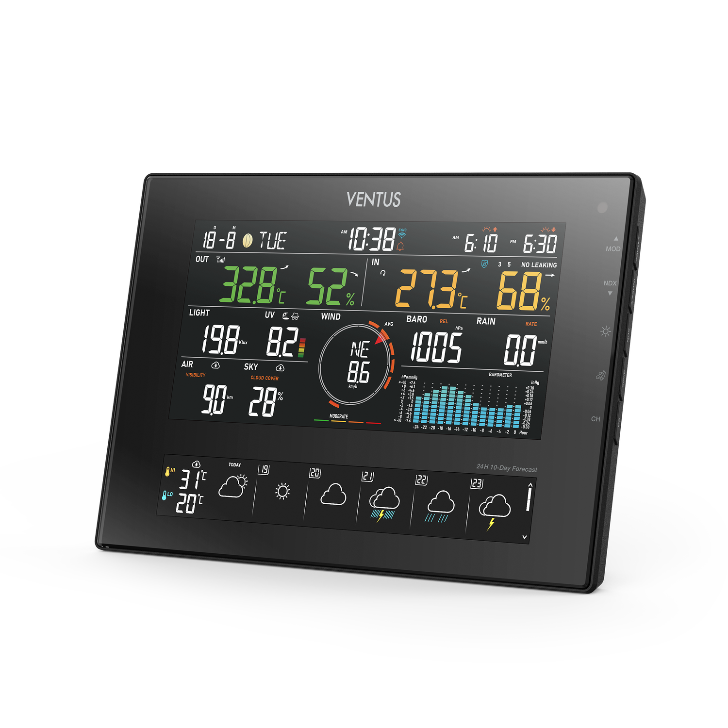 VENTUS avanceret vejrstation med stort farvedisplay