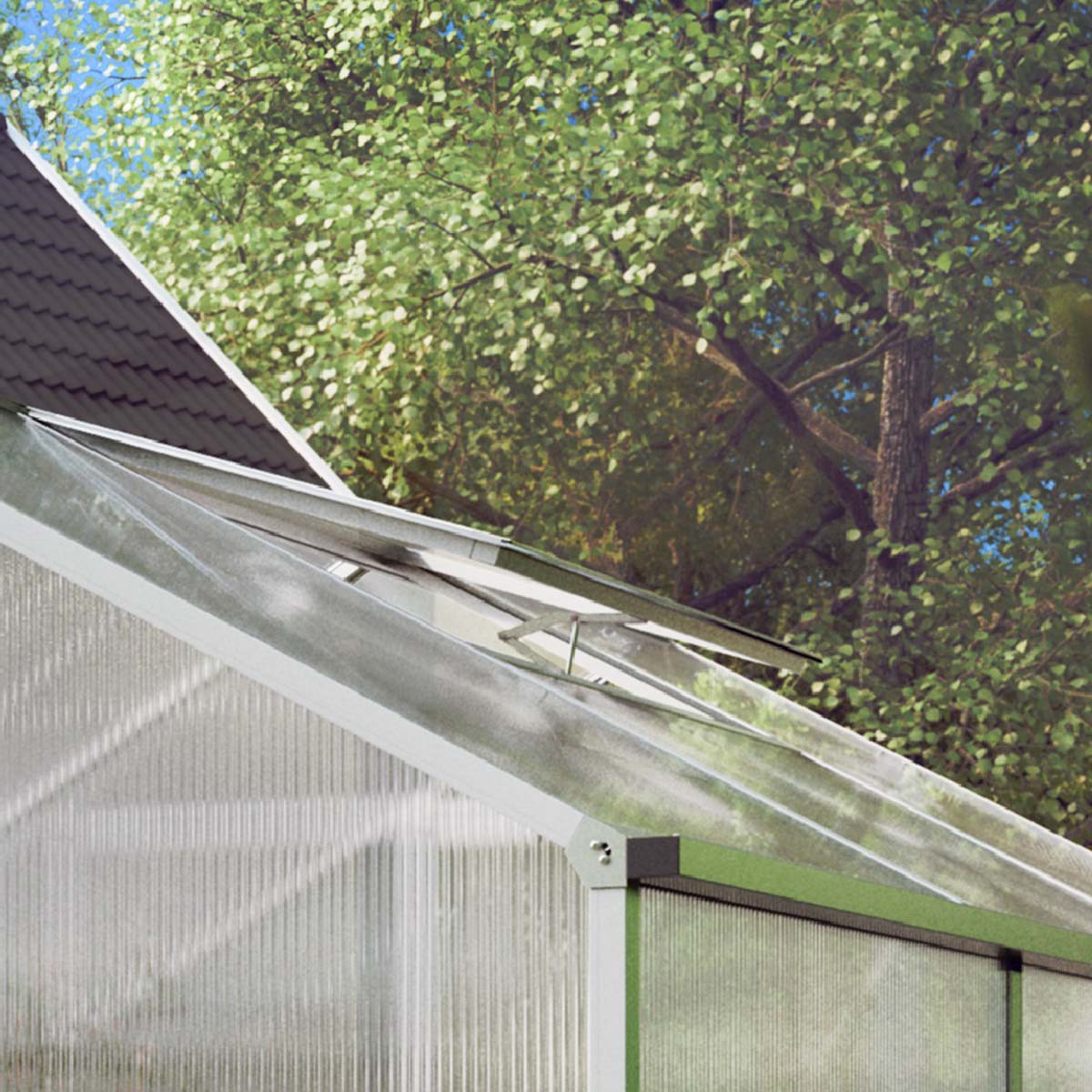 Ekstra ovenlysvindue inkl. automatisk vindueløft., Aluminium Natur, til 10 mm GWH