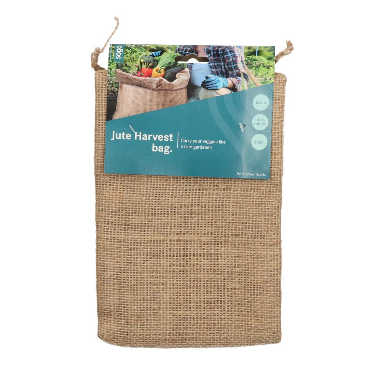 Naturlig jute høstpose til friske grøntsager