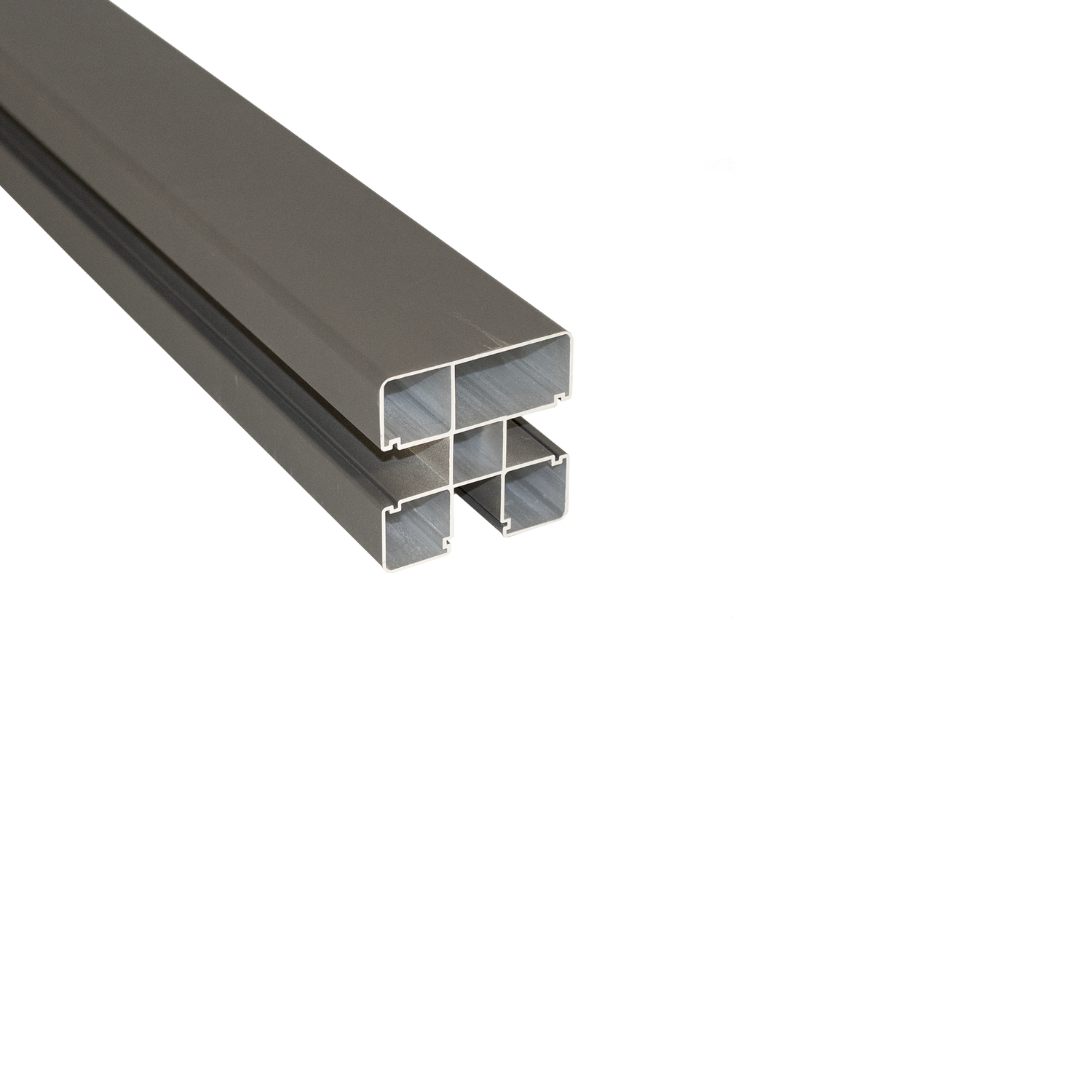 4-kammer aluminiumsprofil i sølv, anodiseret