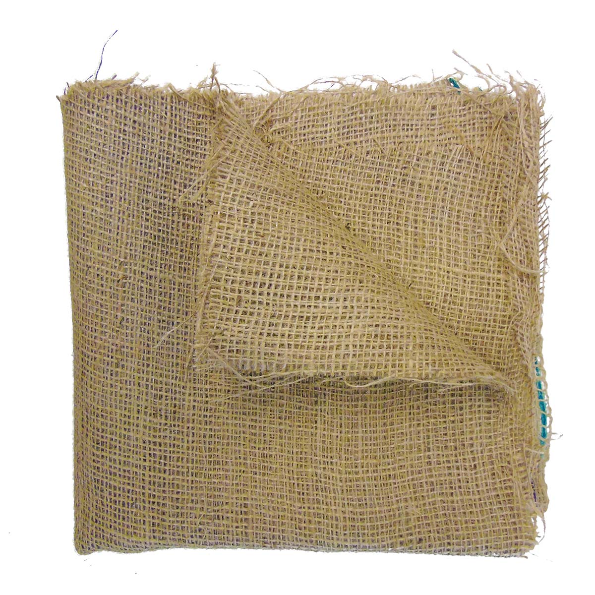 Kvadratisk jutesæk i groft naturmateriale