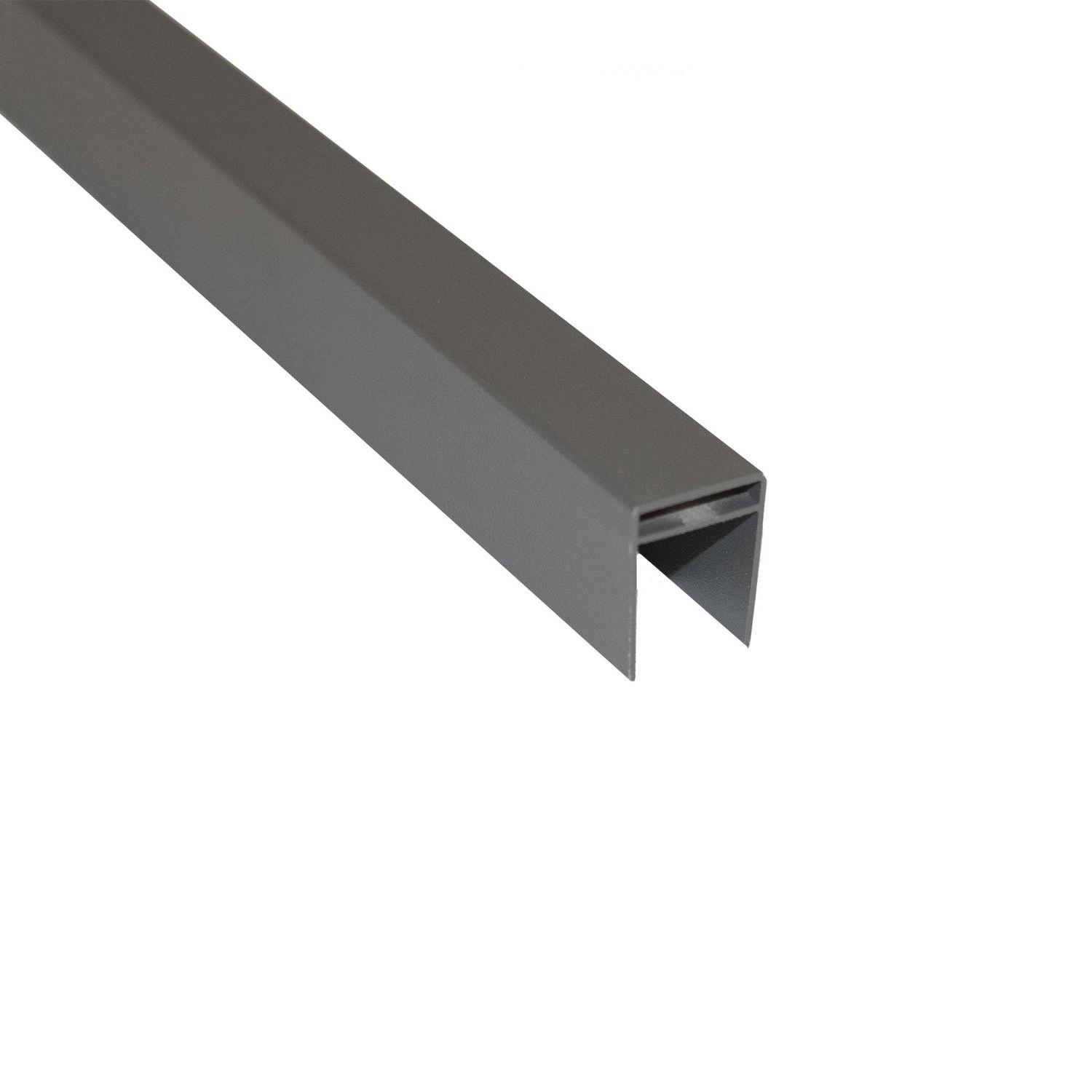 Grå metal U-profil til kantafslutning