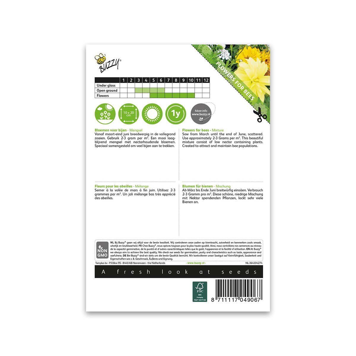 Buzzy frøpose med blomsterblanding for bier