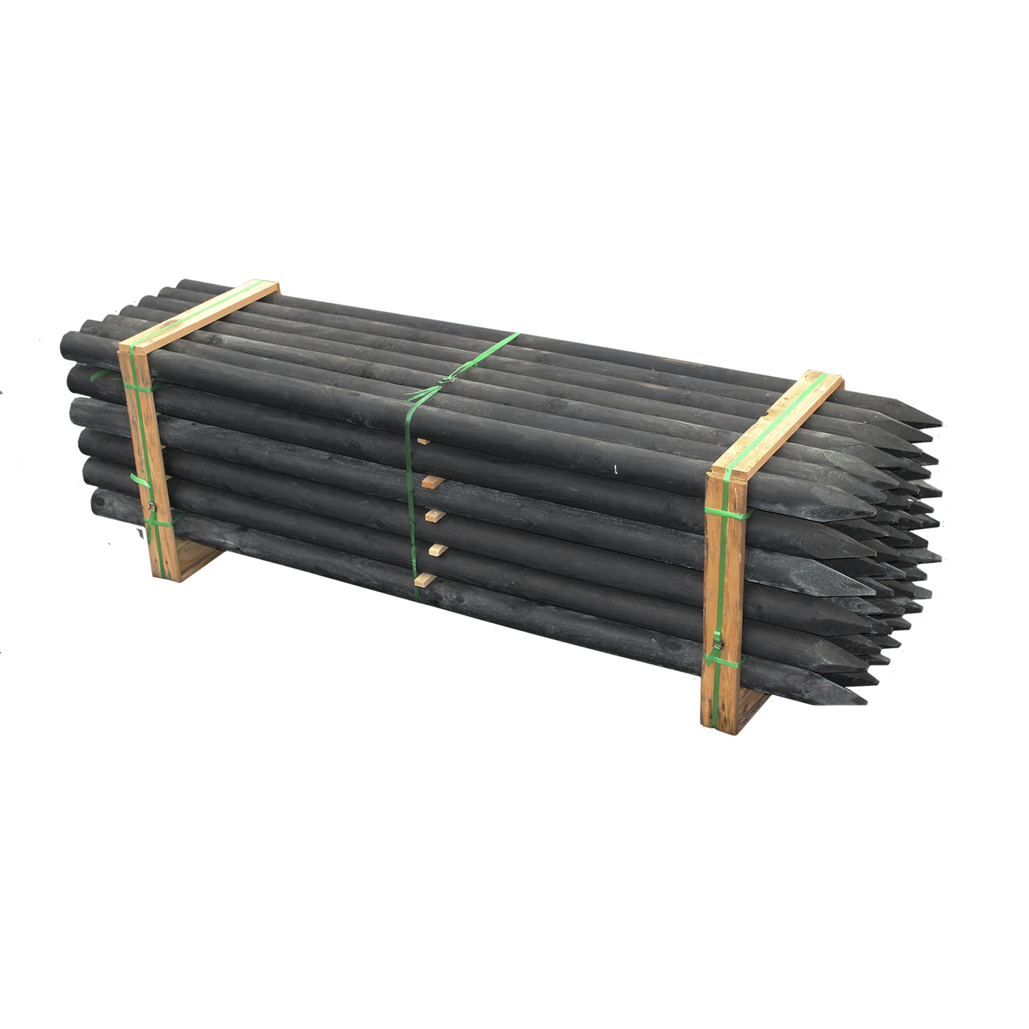 Pæl grundmalet sort Ø7 x 200 cm