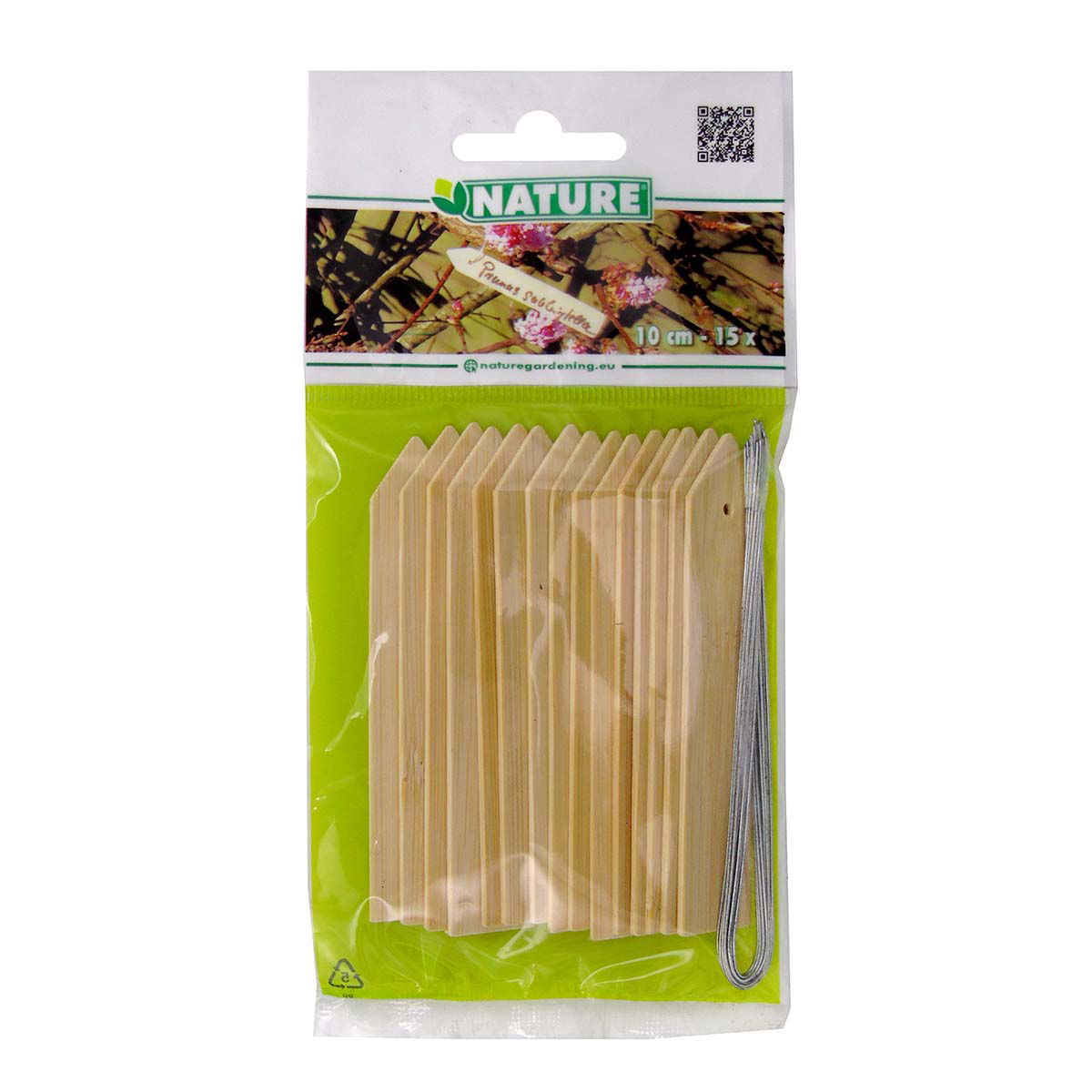 Pakke med 15 Nature træplantepinde 10 cm
