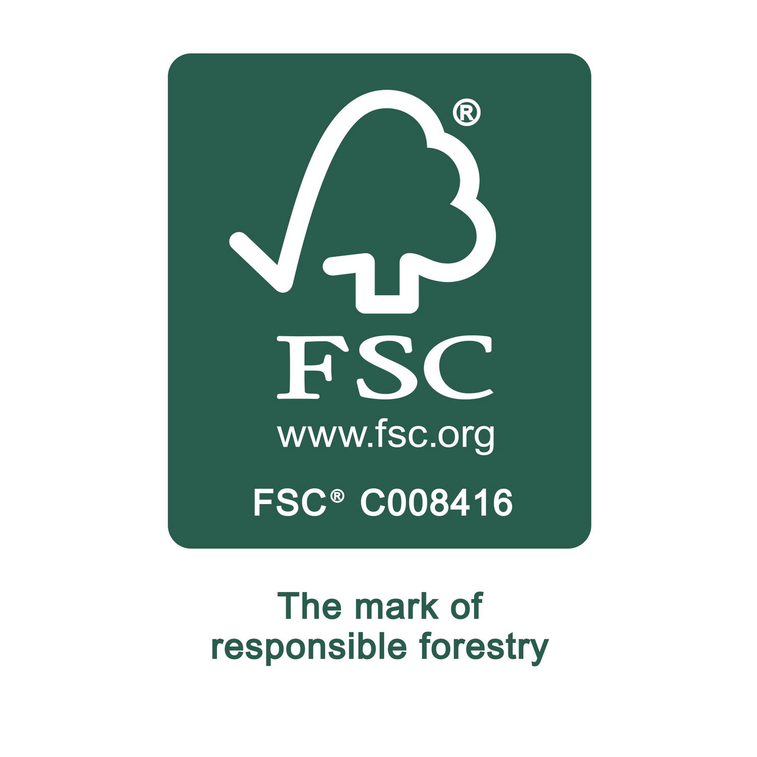 FSC-certificeret bæredygtigt træprodukt FSC logo for ansvarligt skovbrug