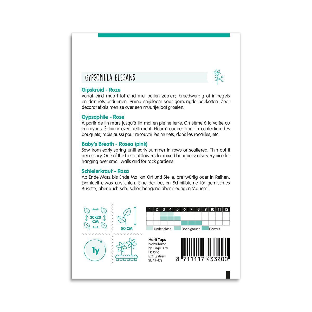 Gypsophila elegans lyserød frø til snitblomster