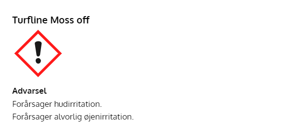 Advarselspiktogram for Turfline Moss Off biocid