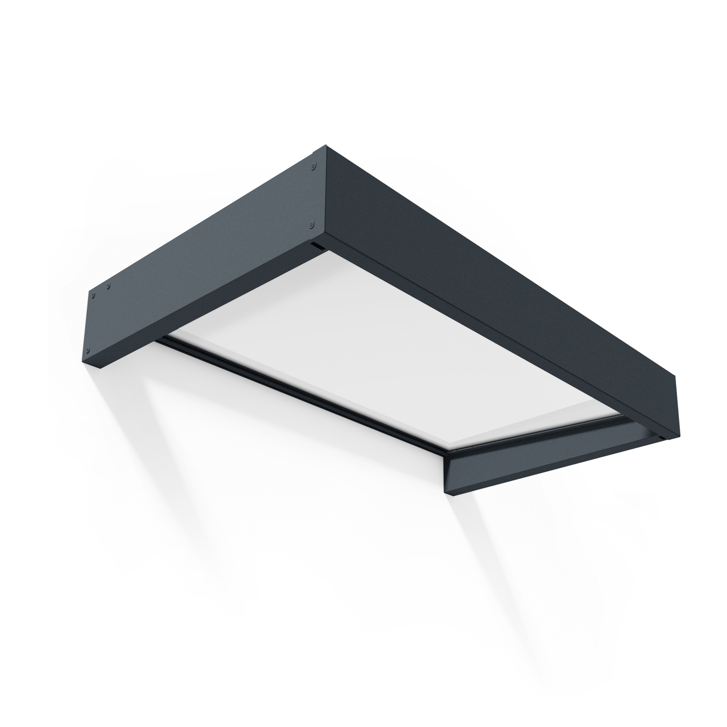 Moderne rektangulær LED-væglampe i antracitgrå metal