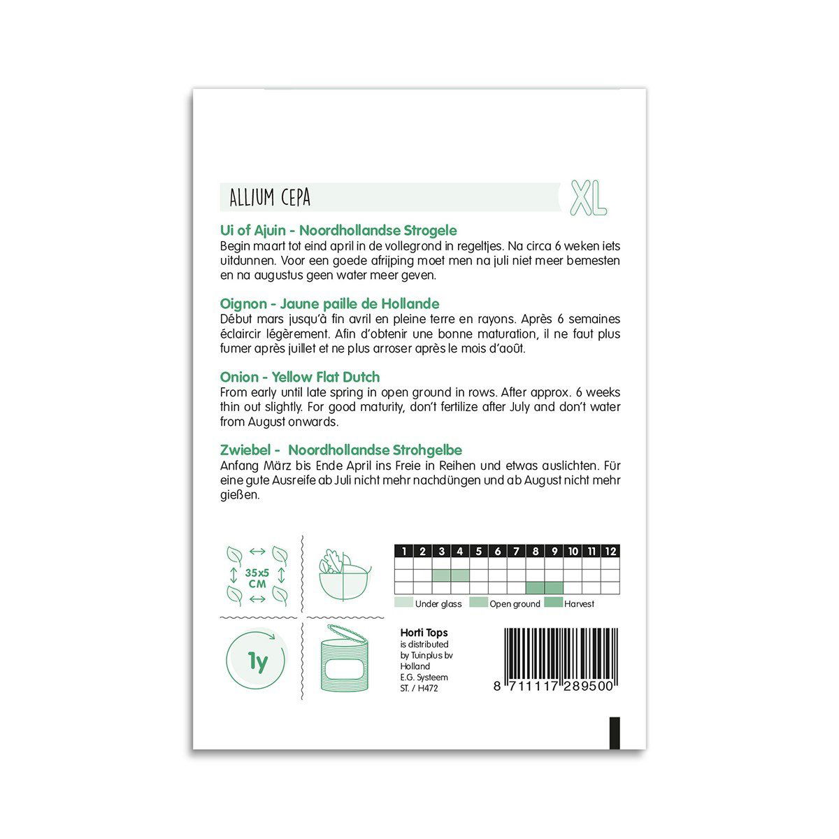 Pose med løgfrø Noordhollandske strågule XL