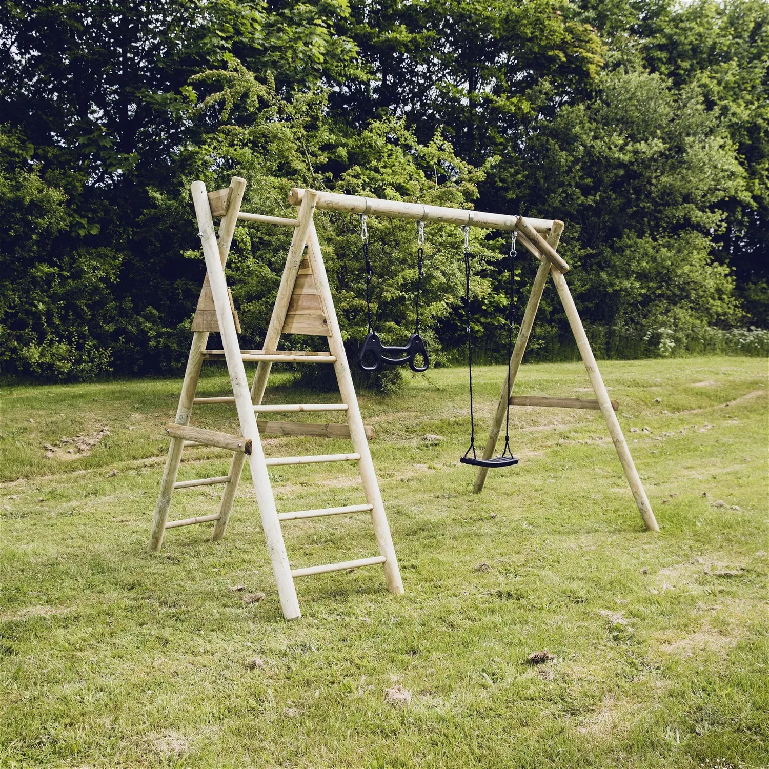 Nordic Play Active Gyngestativ 240 Med Platform Sort Gynge Sort Trapez Ekskl Rutsjebane