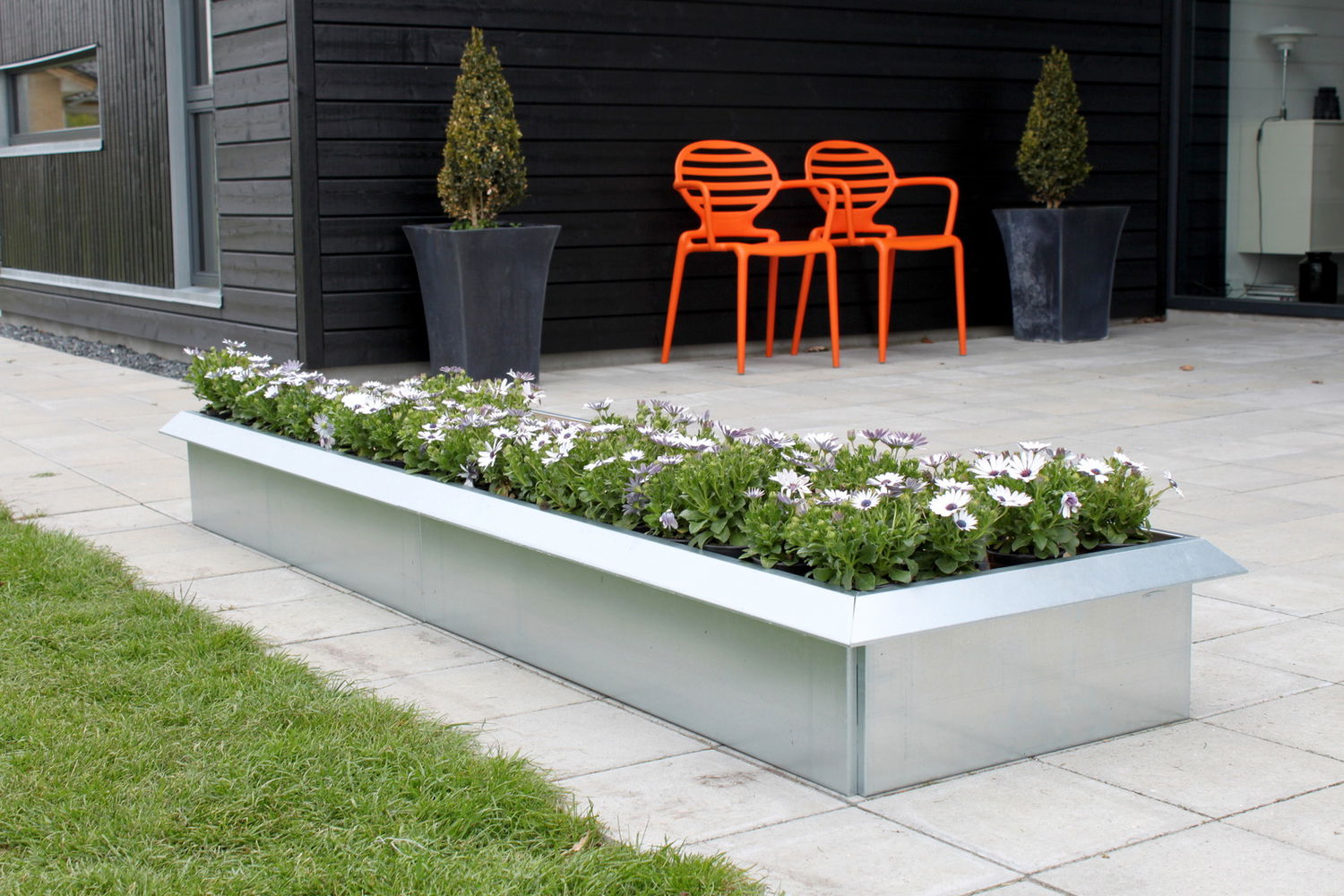 Store Aflange Højbede Med Sneglehegn 60x240cm 25cm Høj Galvaniseret Uden Hjørnebeskytter Samlemuffer