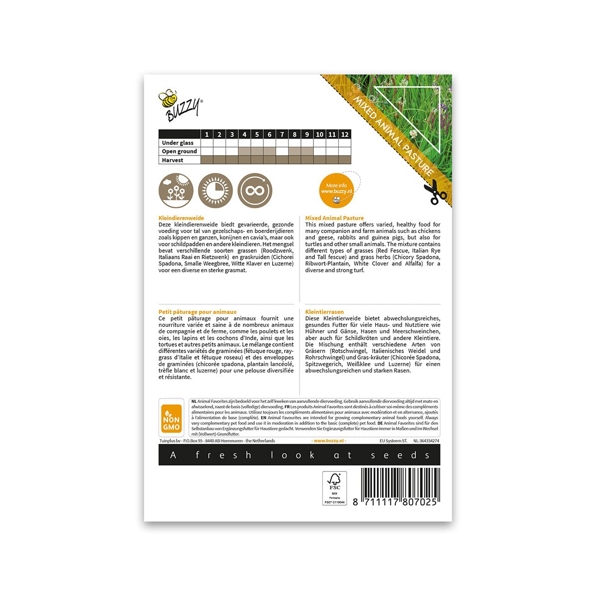 Buzzy Mixed Animal Pasture frø til dyrefoder
