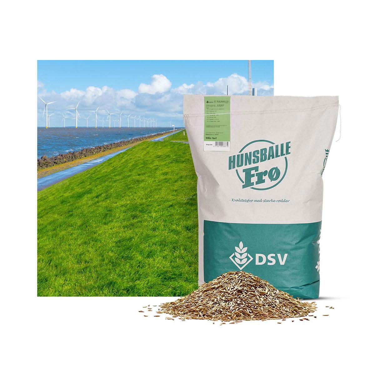 Sæk med Hunsballe græsfrø til kystnære diger