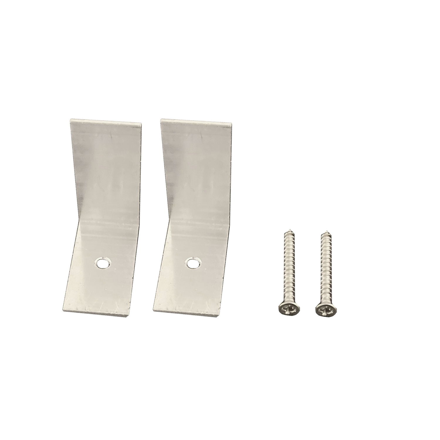 Sølv monteringsbeslag sæt med to vinkler og skruer