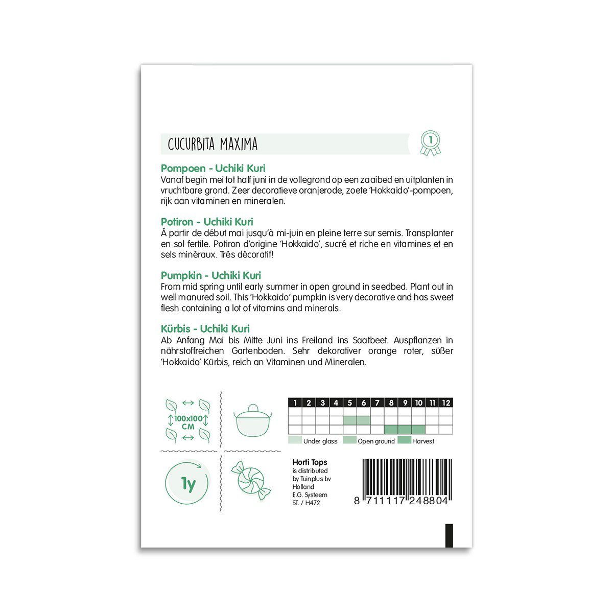 Frøpose til Hokkaido græskar Uchiki Kuri