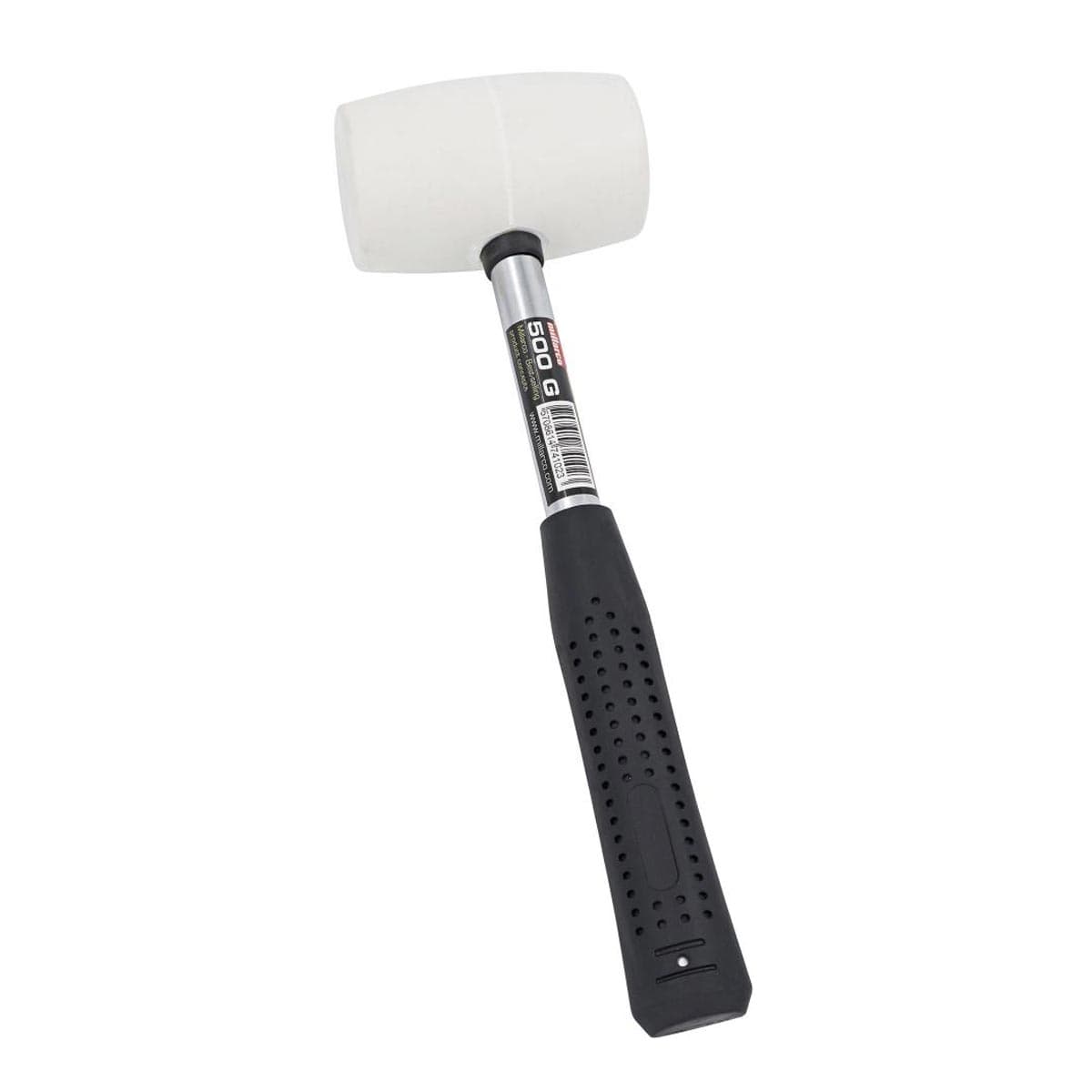 Gummihammer 500 g med hvidt hoved og sort håndtag