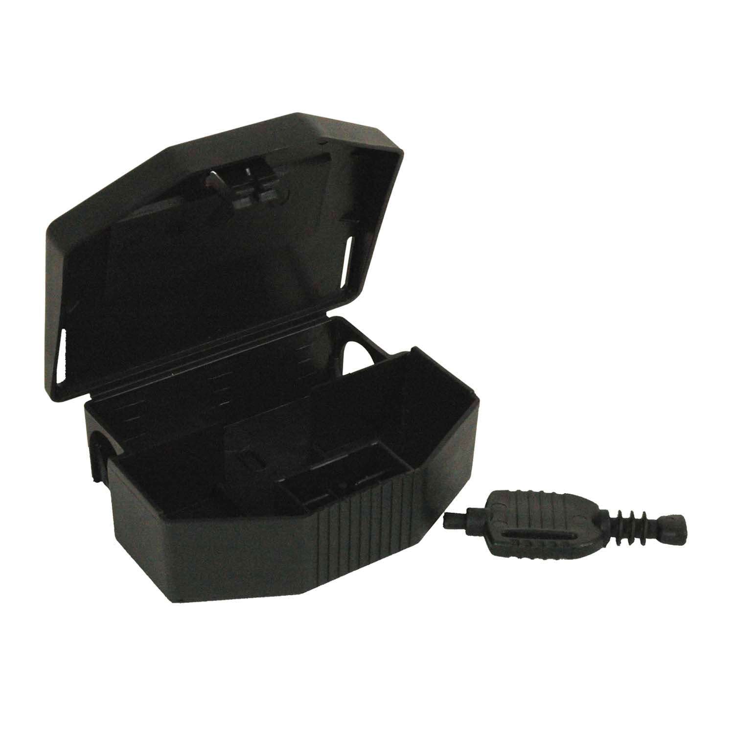 Åben sort lokkeboks til bekæmpelse af rotter og mus