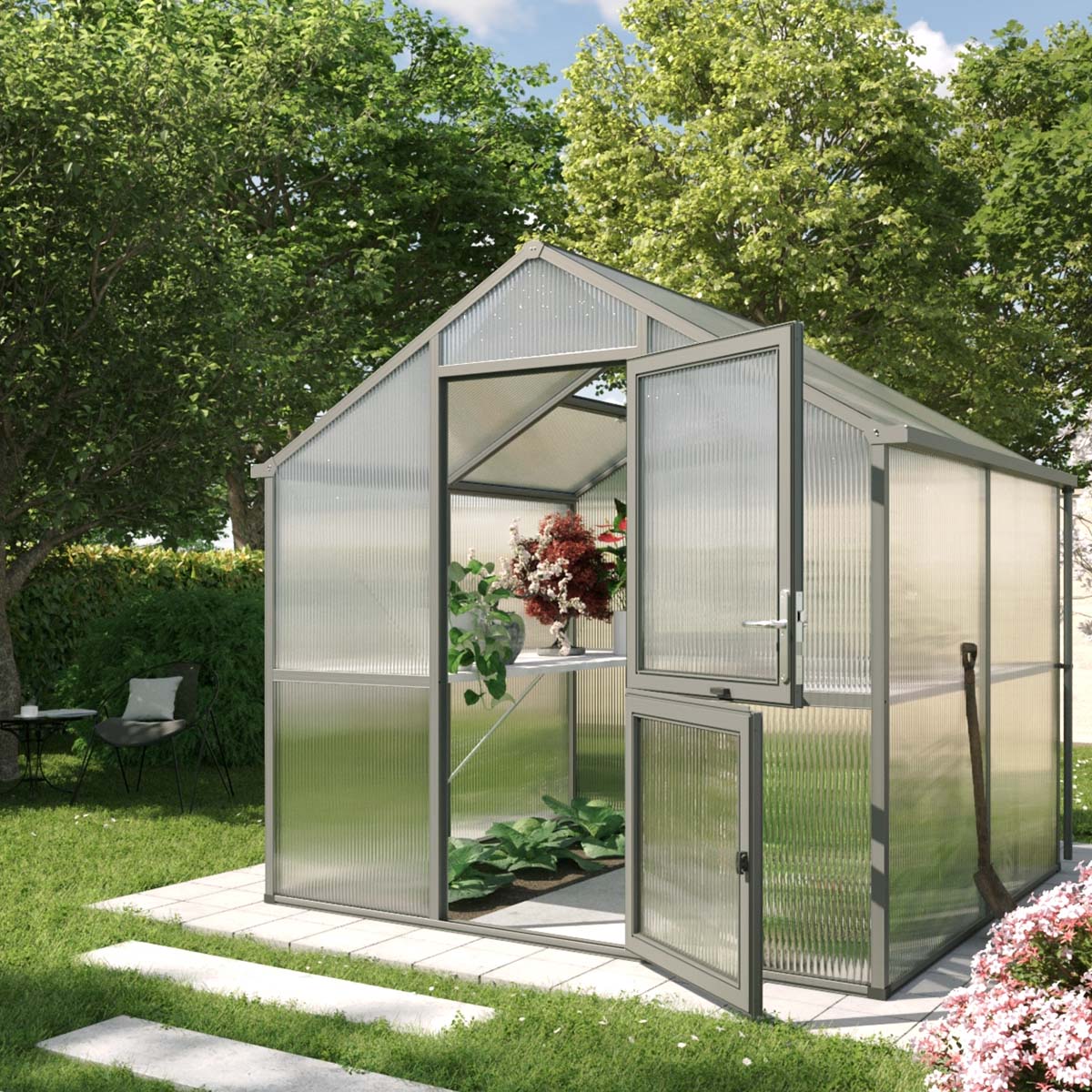 Drivhus - Model Iris II, Antracitgrå