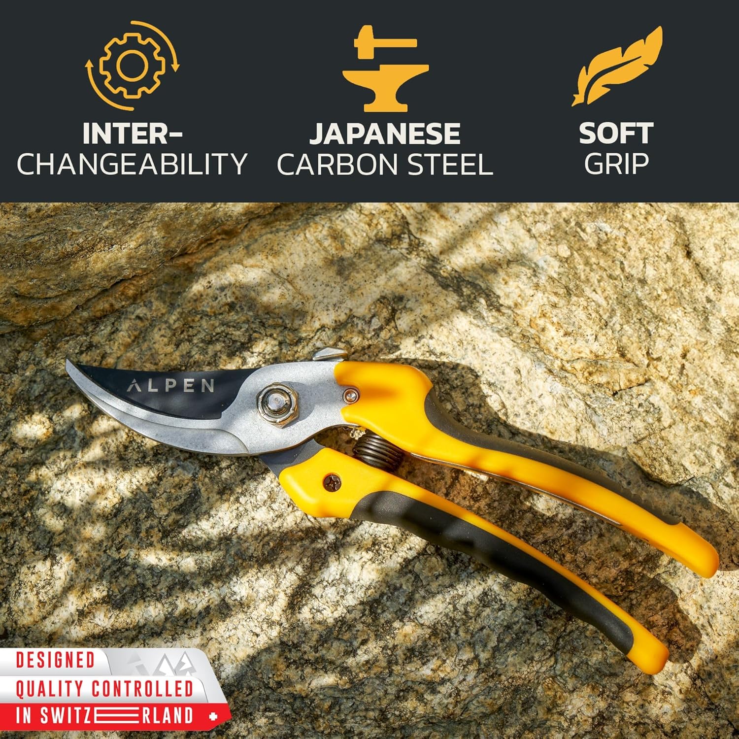 Gul Alpen beskæresaks med blødt greb