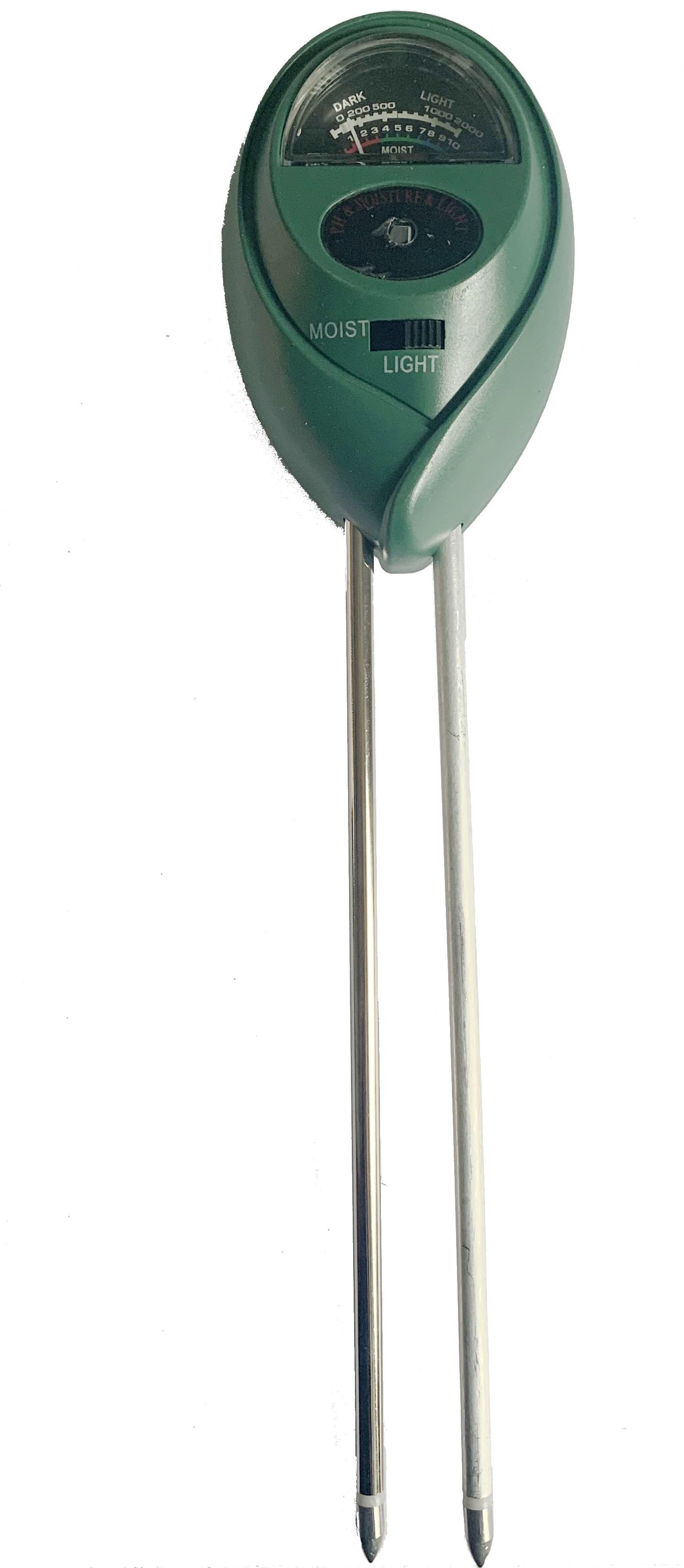 Grøn 3-i-1 jordmåler til fugt og lys