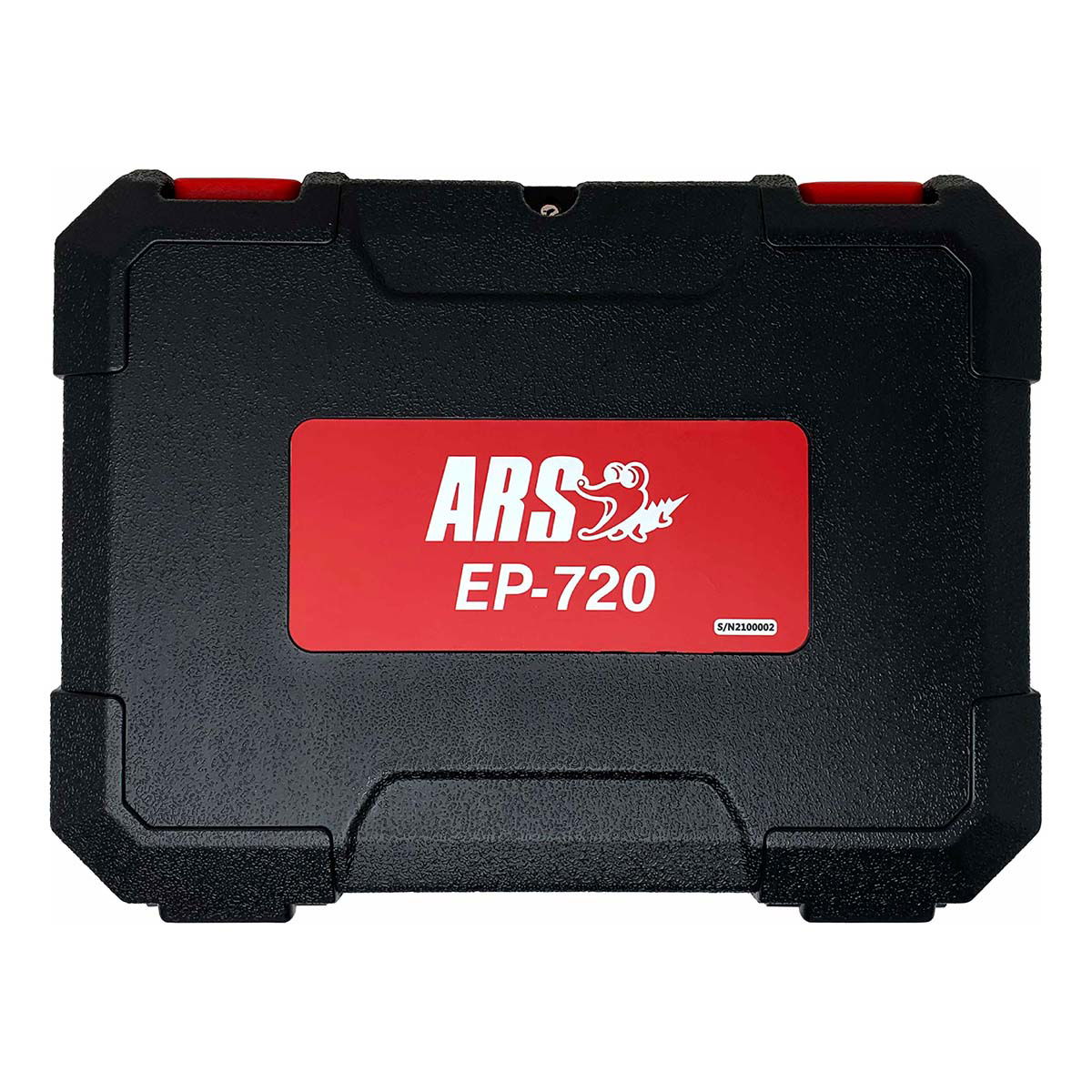 Sort ARS EP-720 transportkuffert med rødt logo