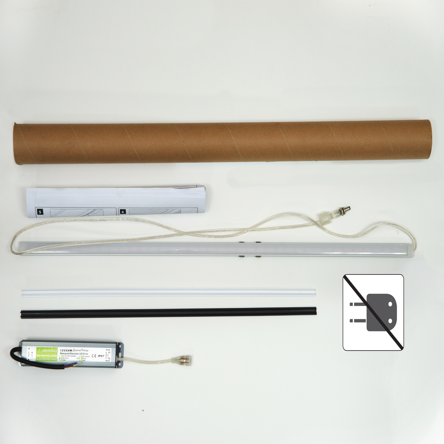 Komplet LED lysskinne sæt uden netstik