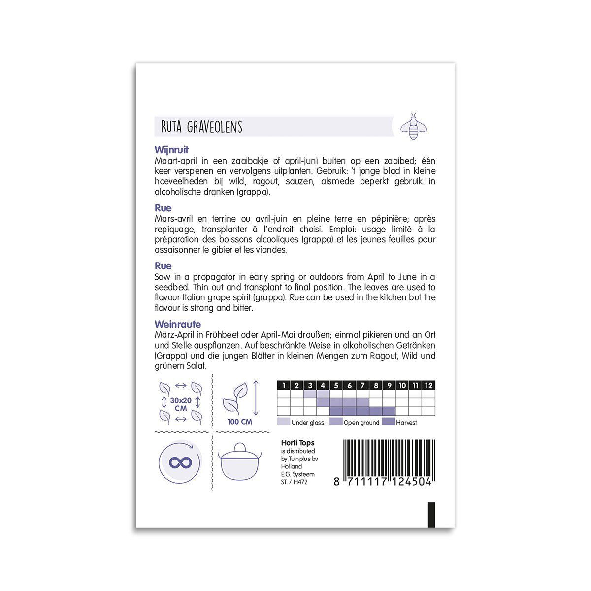 Frøpose med Ruta graveolens til krydderurtedyrkning