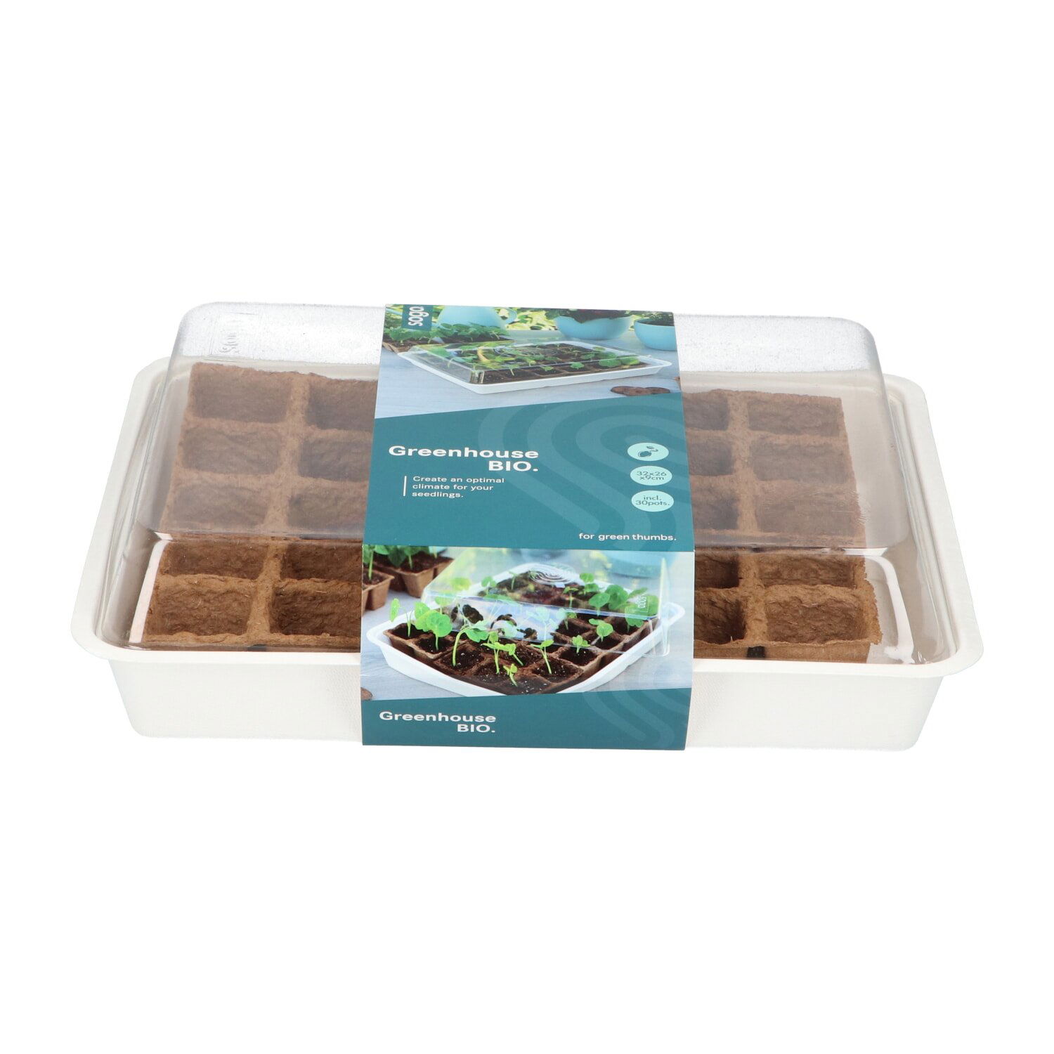 Mini drivhus BIO med spirebakke og låg