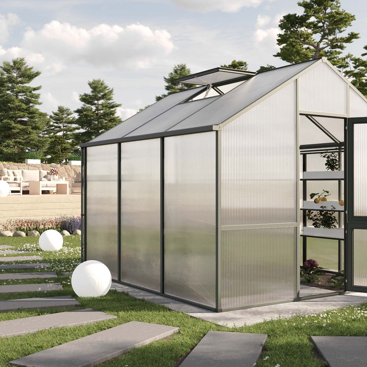 Drivhus - KGT Dahlie III, Grangrøn - 9,59 m2