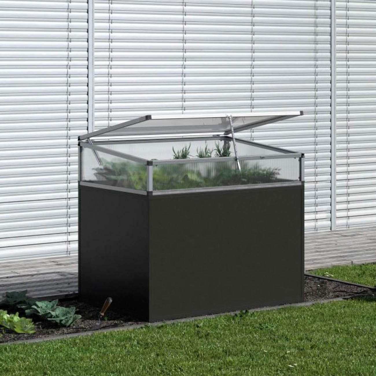 Mistbænk-overdel til KGT højbed 130, aluminium, 121 x 91 x 32 cm