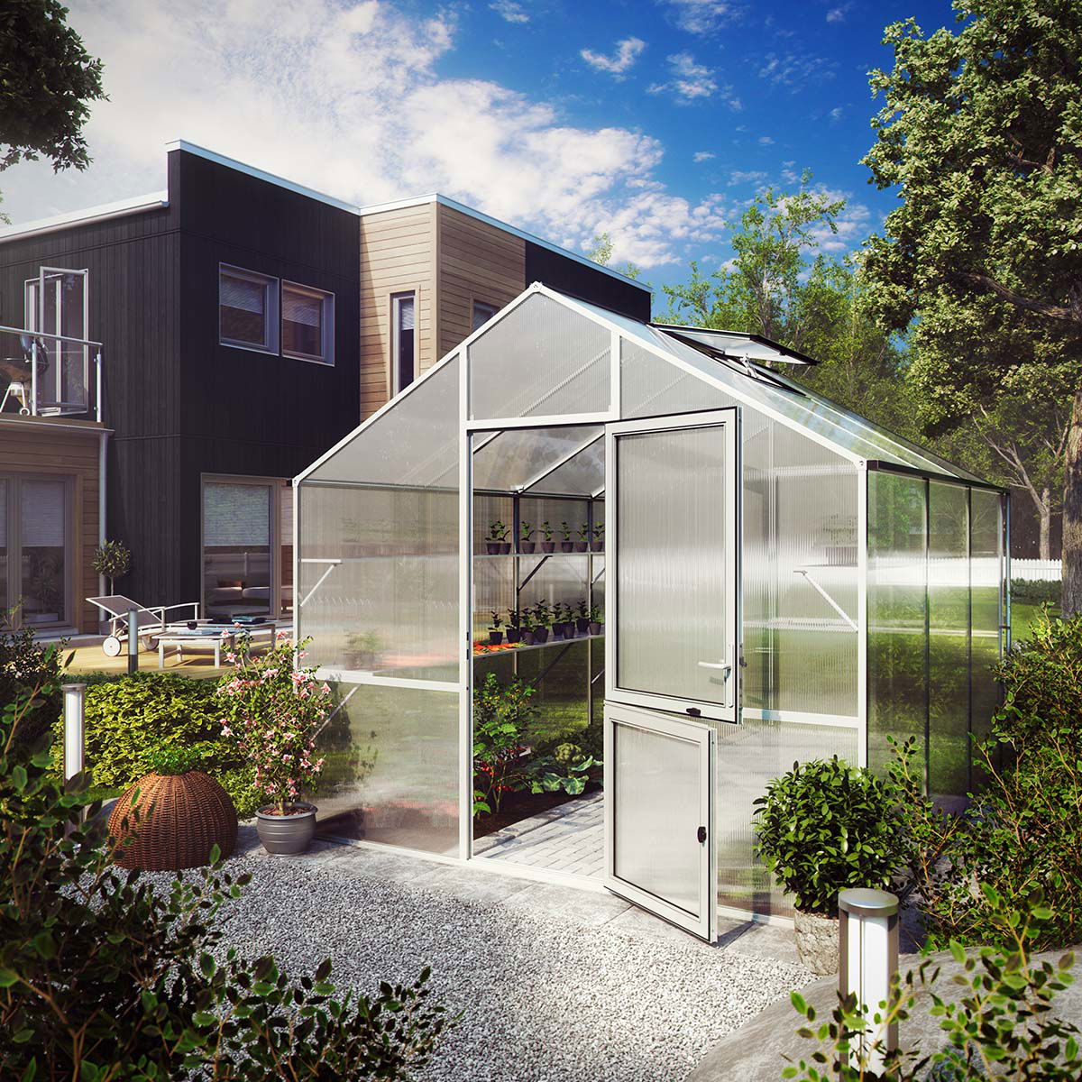 Drivhus - Model Lilie III, Aluminium Natur