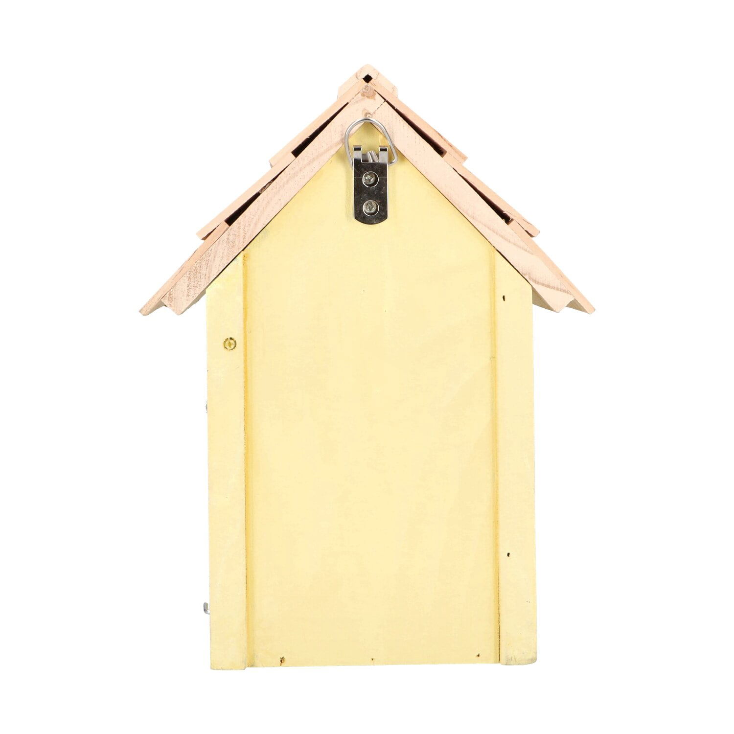 Gult fuglehus i træ med ophængsbeslag
