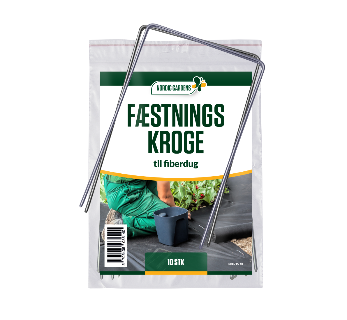 Nordic Gardens fæstningskroge til fiberdug, 10 stk