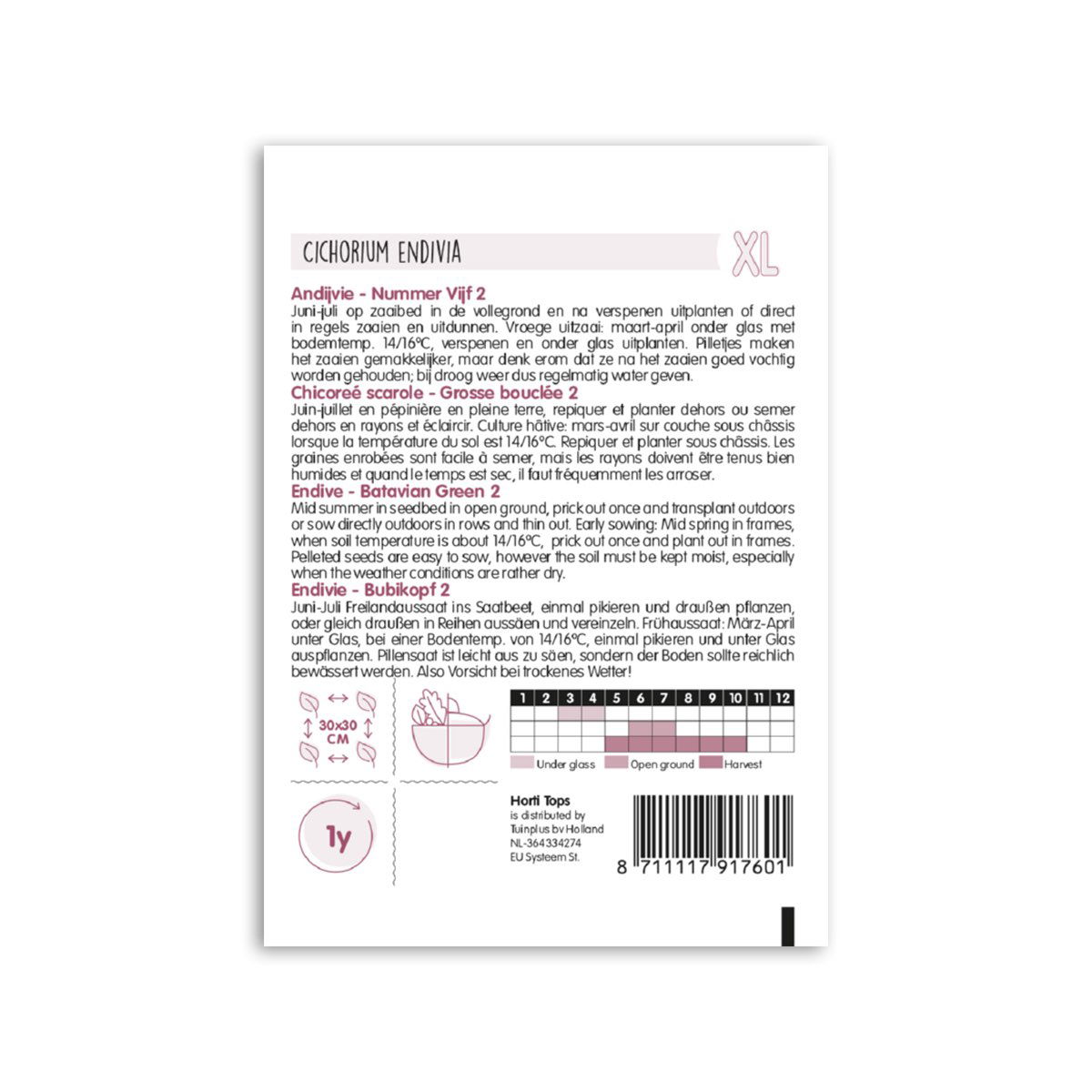 XL frøpose med Cichorium endivia salatfrø