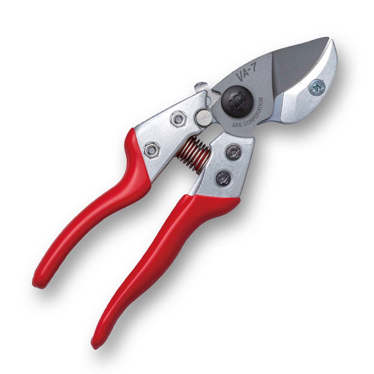 Kraftig beskæresaks med røde håndtag