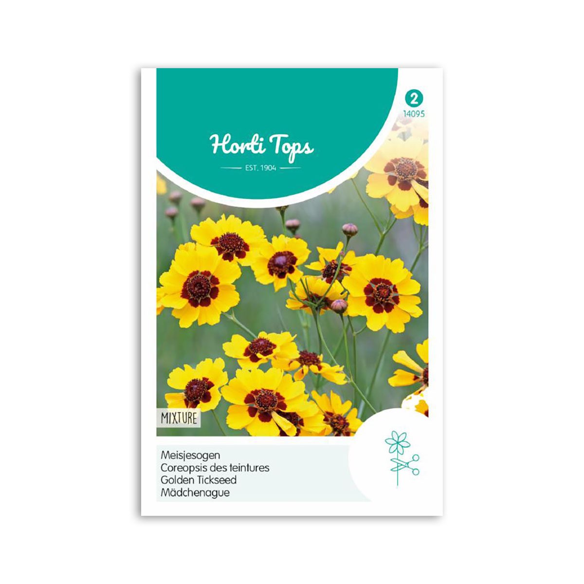 Frøpose med gule coreopsis blomster fra Horti Tops