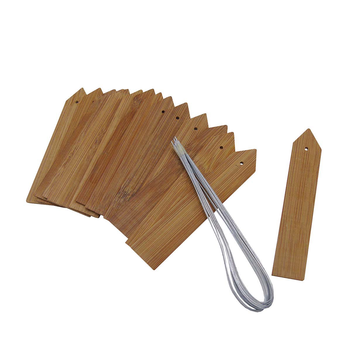 Sæt med bambus plantepinde og metaltråd til haven