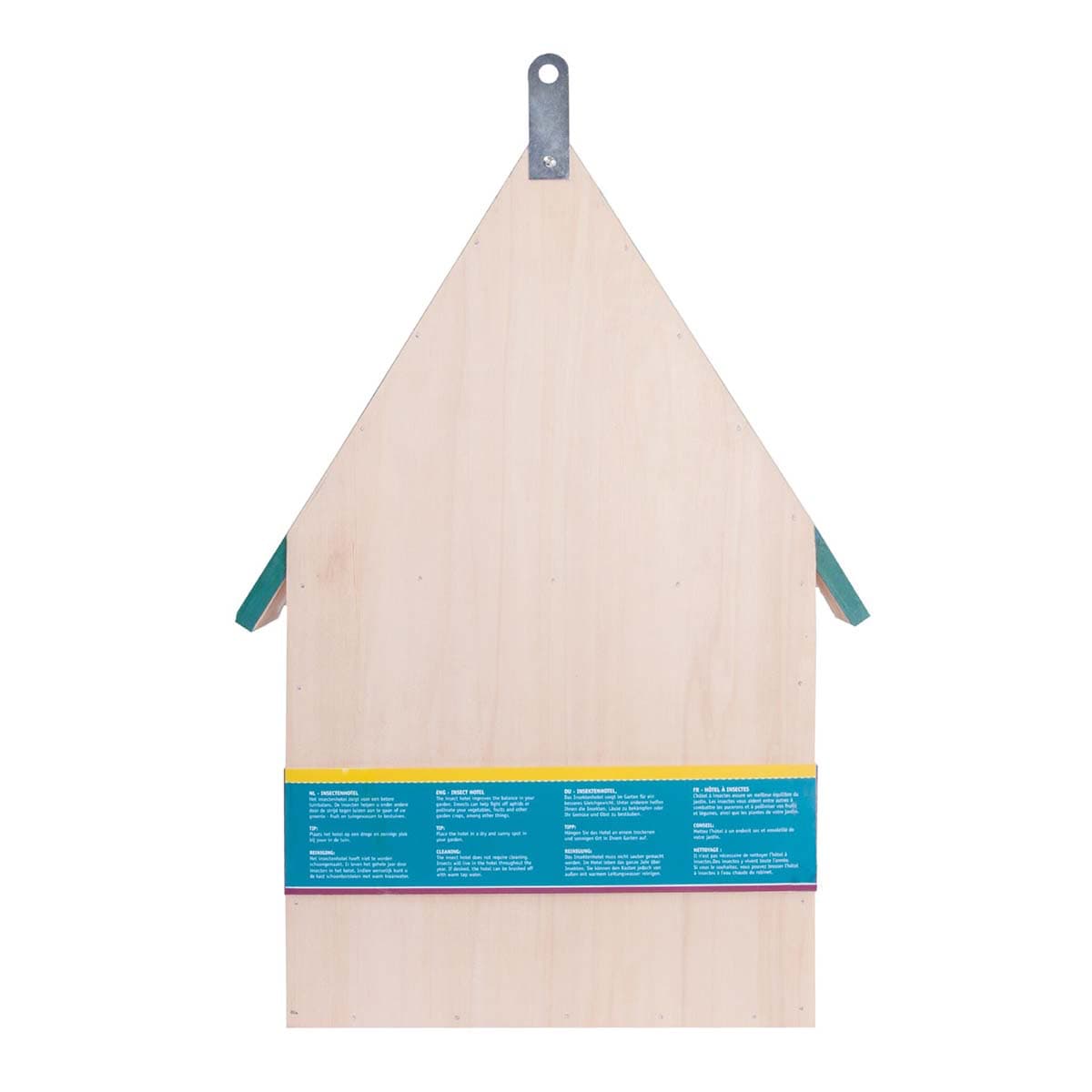 Bagpå lyst træfuglehus med metalophæng