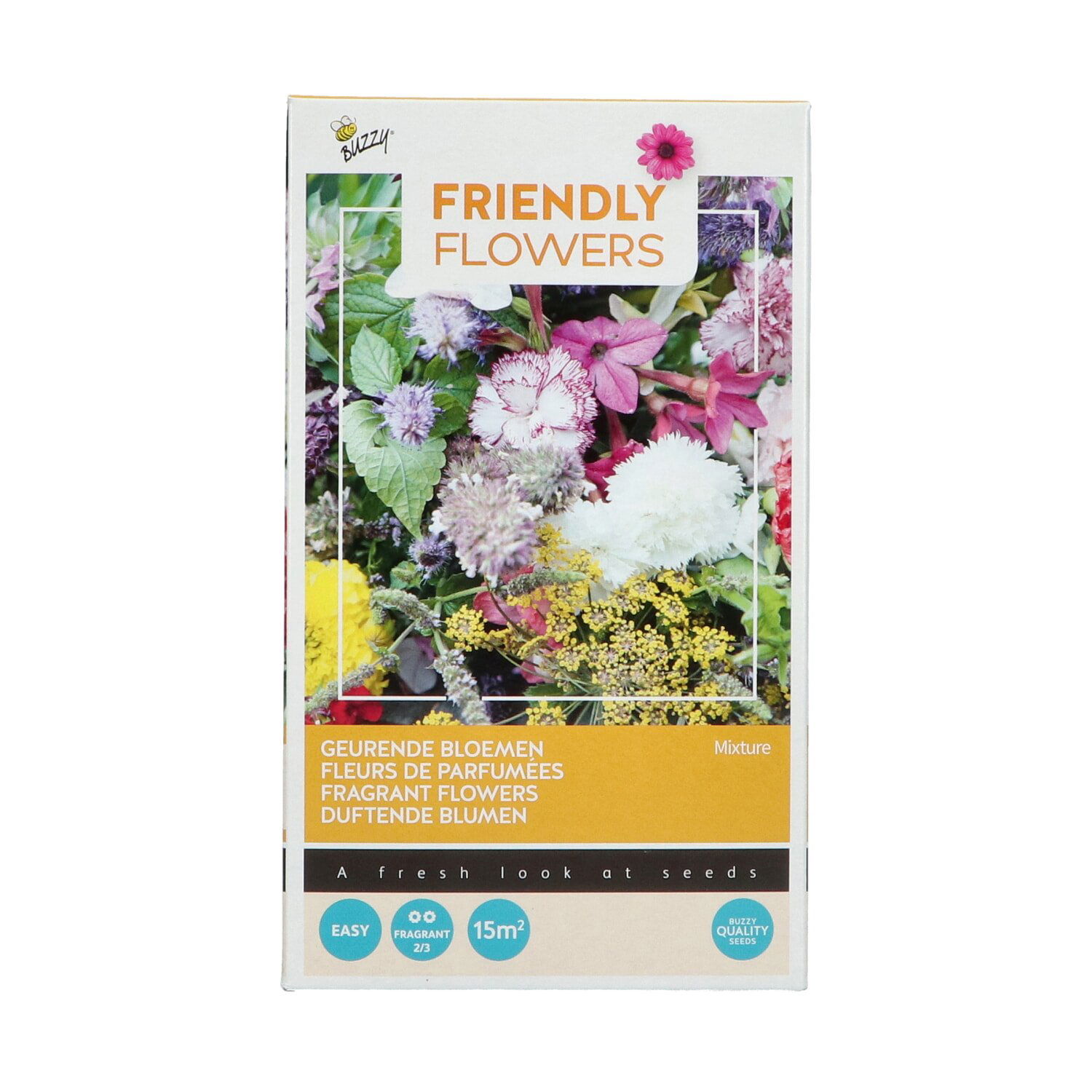 Pakke med Buzzy Friendly Flowers duftende blomsterfrø