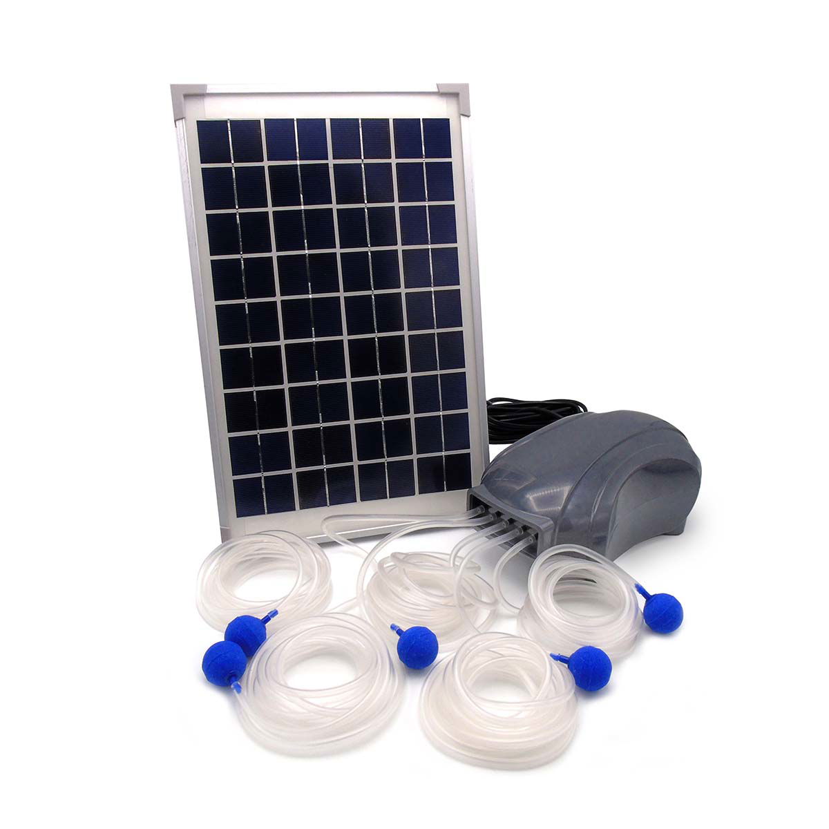 Solcelledrevet akvarie- og havedamspumpe med slanger