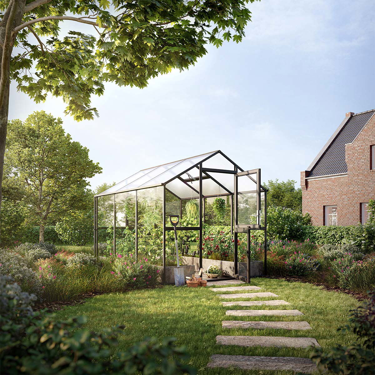 Drivhus - Model Aptasia III, Antracitgrå