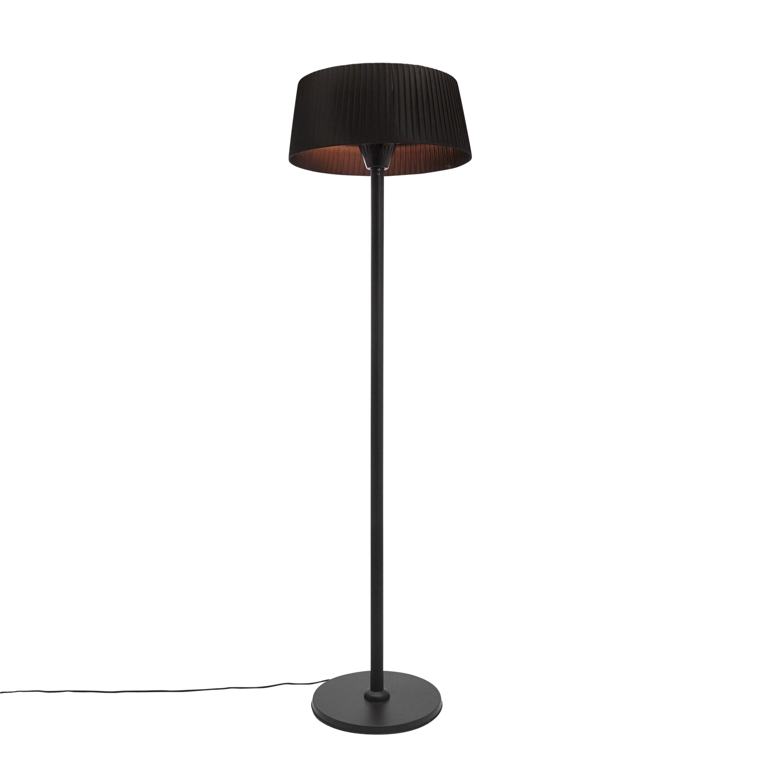 Moderne sort gulvlampe med plisseret lampeskærm
